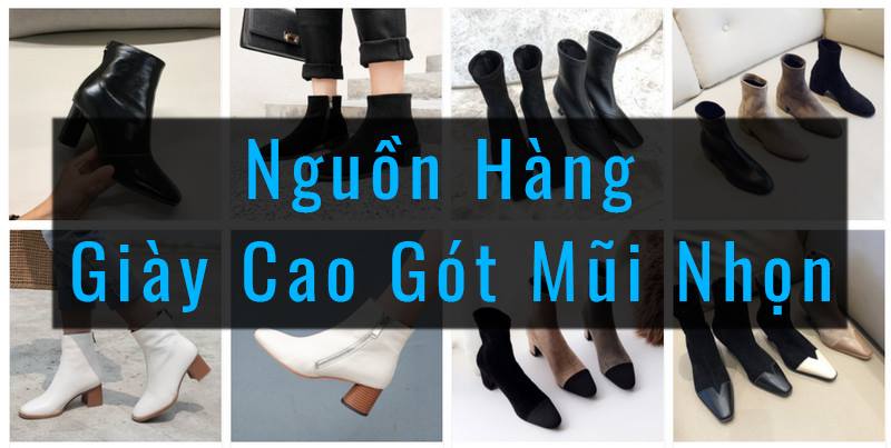 tổng hợp nguồn hàng giày cao gót mũi nhọn 7cm đế vuông