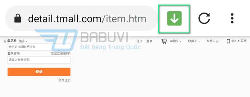 Chọn video trên taobao để tải về điện thoại.